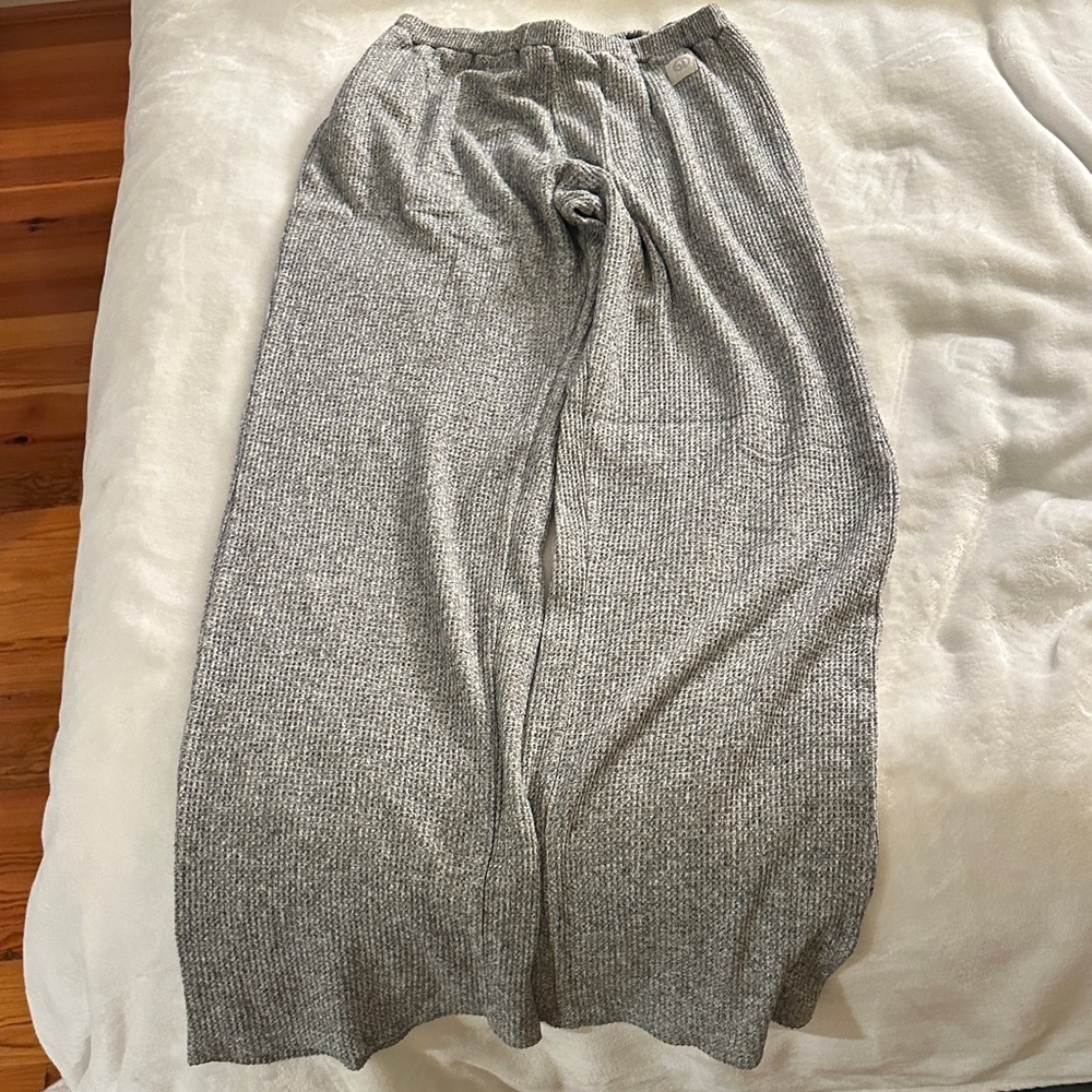 Gray Wide Leg Knit Pants